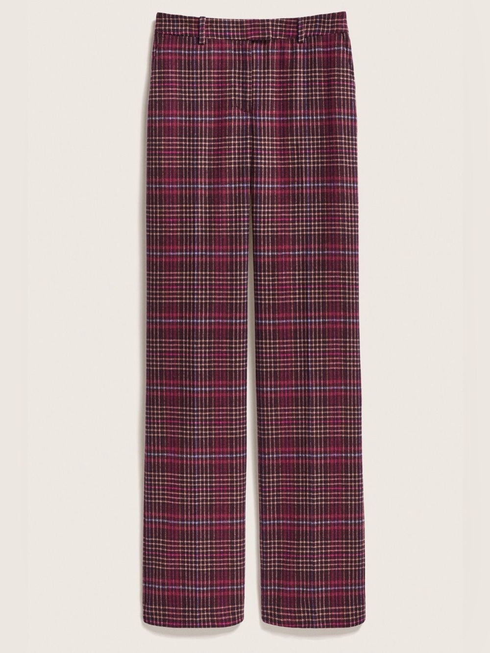 Ann Taylor The High Rise Straight Pant in Brushed Plaid Wool Blend